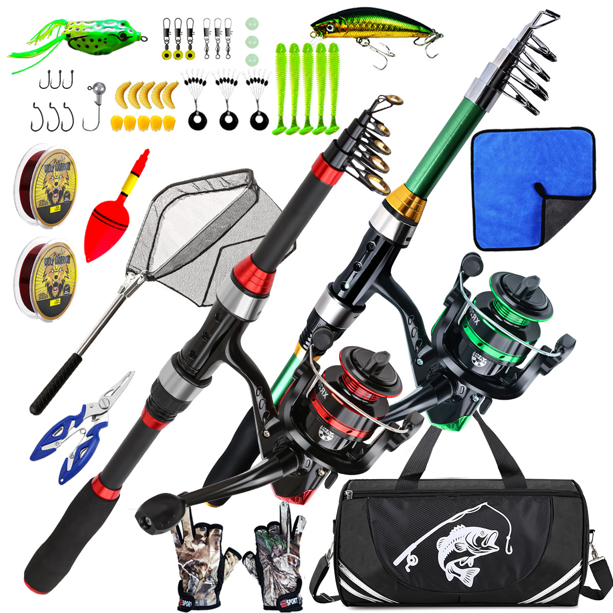 Fishing Gloves - Удочка телескопическая 1.8м для ловли на