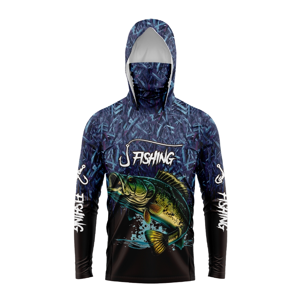 Fishing Hoodie - Мужская рыболовная толстовка с принтом баса