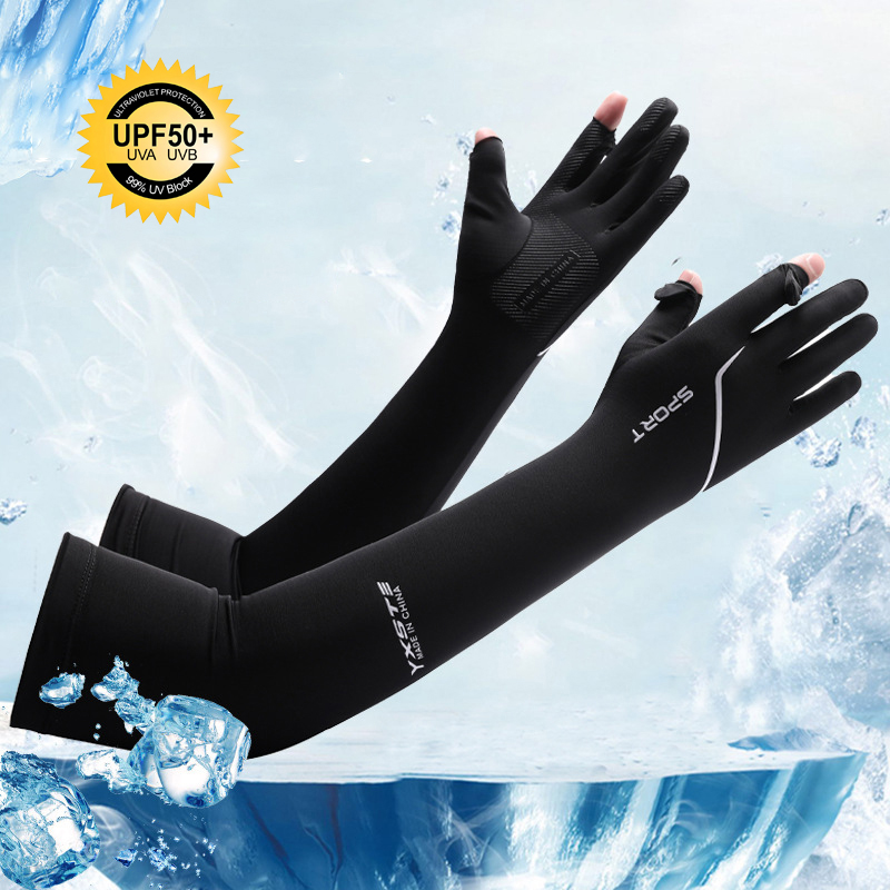 Fishing Gloves - Солнцезащитные длинные рукава-перчатки для мужчин, летние,