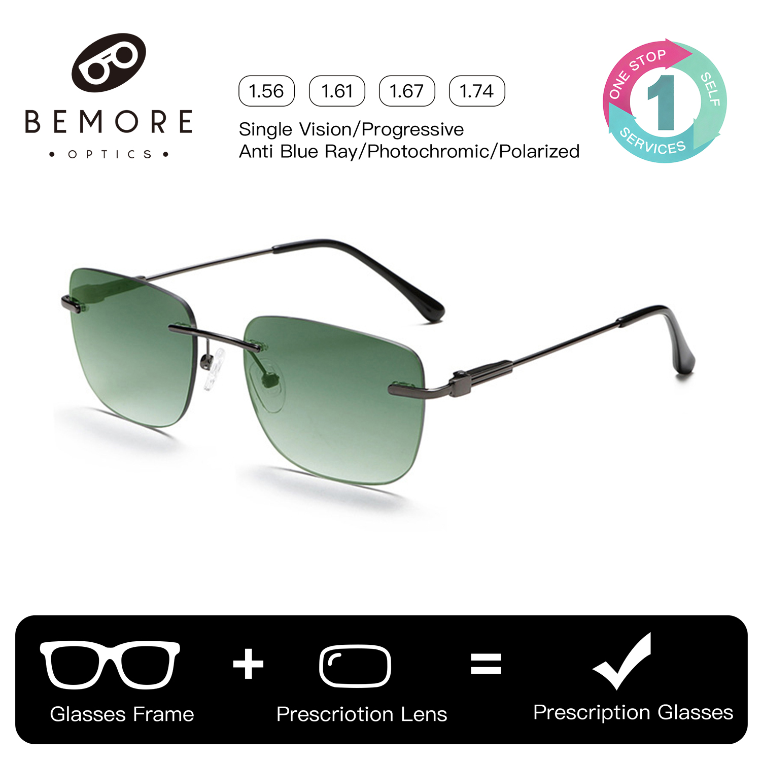 Fishing Sunglasses Polarized - Солнцезащитные очки BEMORE без оправы с