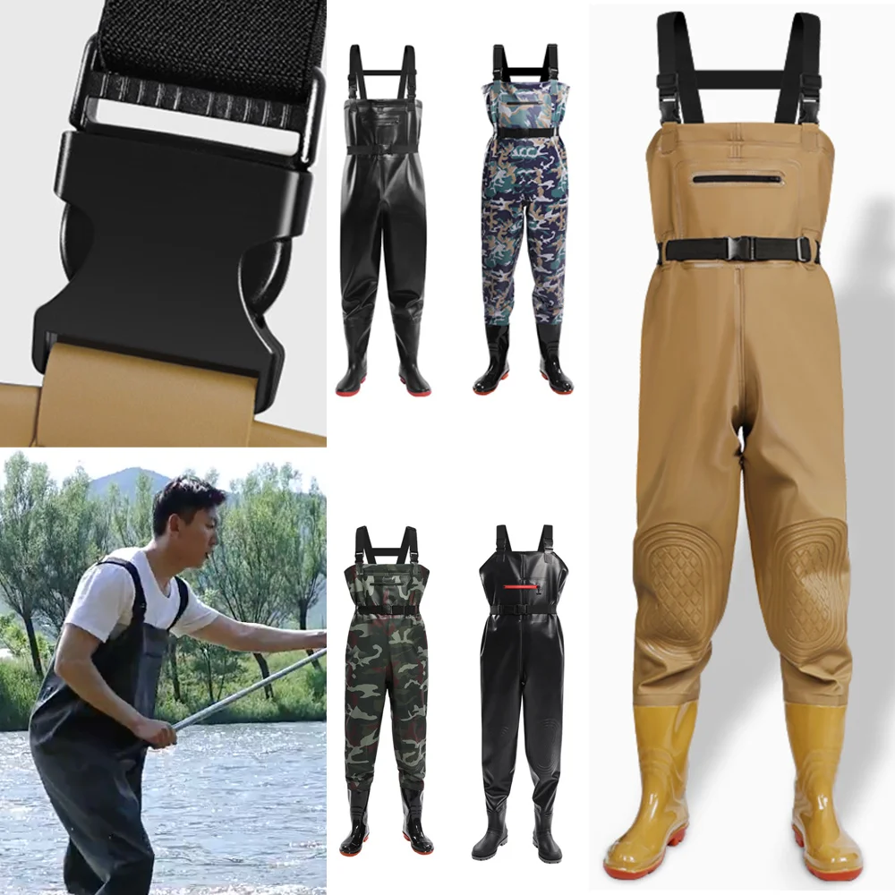Fishing Jacket Waterproof - Водонепроницаемые брюки с нагрудными вейдерсами, ботинки,
