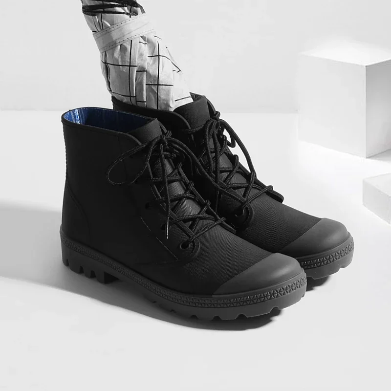 Fishing Boots - Зимние мужские резиновые ботинки на шнуровке,