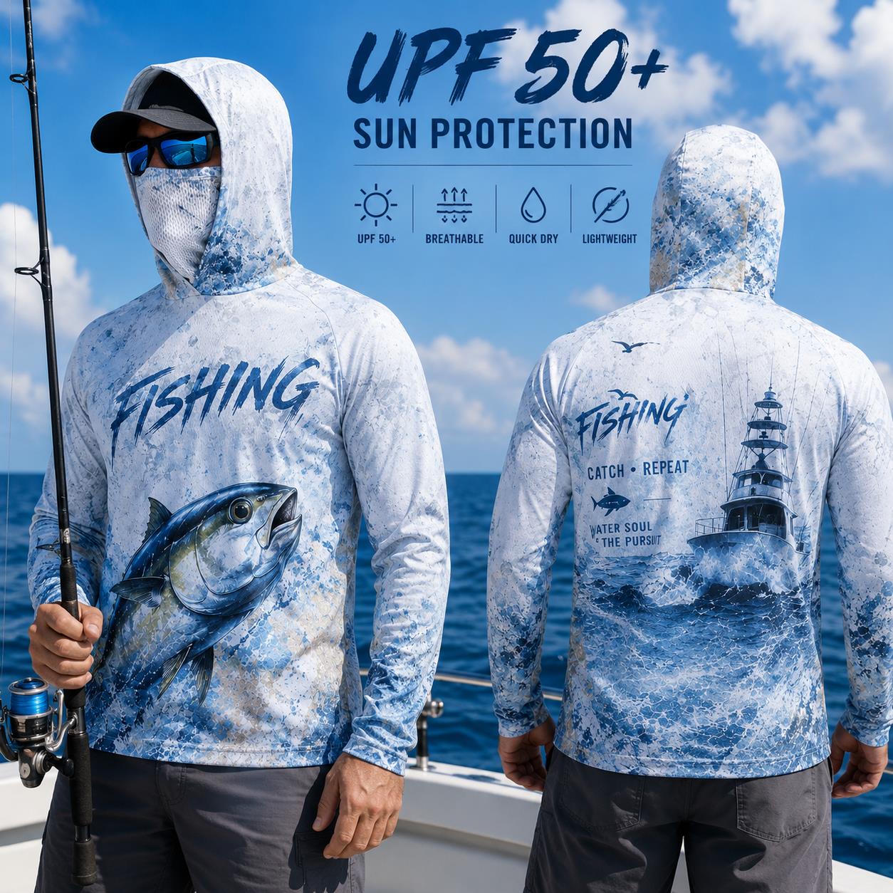 Мужская рыболовная толстовка с – обзор и цена Fishing Hoodie