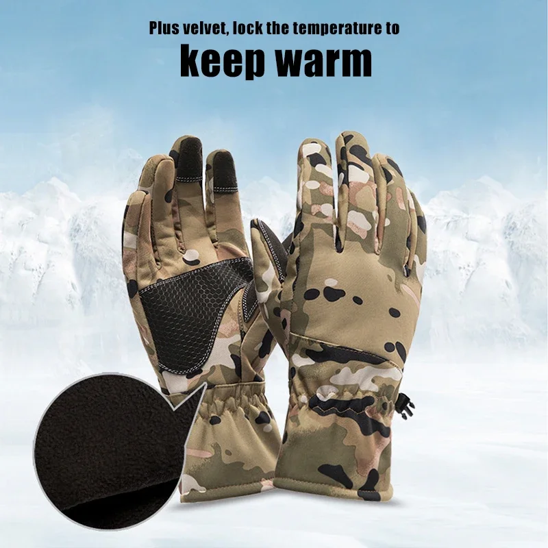 Зимние водонепроницаемые камуф – обзор и цена Fishing Gloves